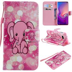 Pink Elephant PU Leather Wallet Case for Samsung Galaxy S10e (5.8 inch)