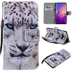 White Leopard PU Leather Wallet Case for Samsung Galaxy S10e (5.8 inch)