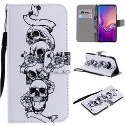 Skull Head PU Leather Wallet Case for Samsung Galaxy S10e (5.8 inch)