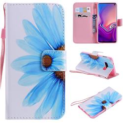 Blue Sunflower PU Leather Wallet Case for Samsung Galaxy S10e (5.8 inch)