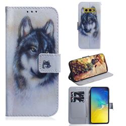Snow Wolf PU Leather Wallet Case for Samsung Galaxy S10e (5.8 inch)