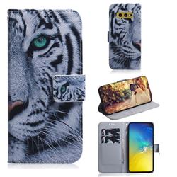 White Tiger PU Leather Wallet Case for Samsung Galaxy S10e (5.8 inch)