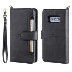 Retro Multi-functional Detachable Leather Wallet Phone Case for Samsung Galaxy S10e (5.8 inch) - Black
