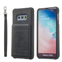 Luxury Embossing Sunflower Multifunction Leather Back Cover for Samsung Galaxy S10e (5.8 inch) - Black