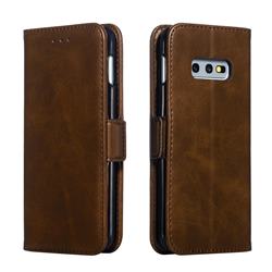 Retro Classic Calf Pattern Leather Wallet Phone Case for Samsung Galaxy S10e (5.8 inch) - Brown