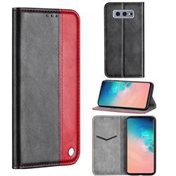 Classic Business Ultra Slim Magnetic Sucking Stitching Flip Cover for Samsung Galaxy S10e (5.8 inch) - Red