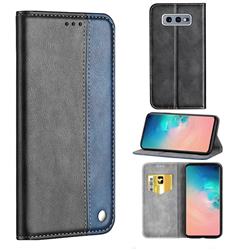 Classic Business Ultra Slim Magnetic Sucking Stitching Flip Cover for Samsung Galaxy S10e (5.8 inch) - Blue