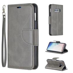 Classic Sheepskin PU Leather Phone Wallet Case for Samsung Galaxy S10e (5.8 inch) - Gray