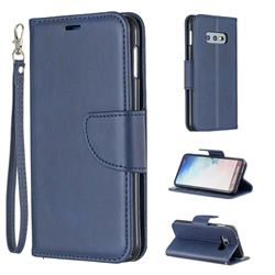 Classic Sheepskin PU Leather Phone Wallet Case for Samsung Galaxy S10e (5.8 inch) - Blue