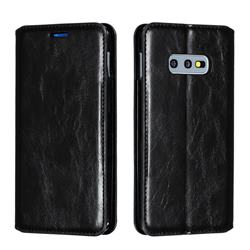 Retro Slim Magnetic Crazy Horse PU Leather Wallet Case for Samsung Galaxy S10e (5.8 inch) - Black