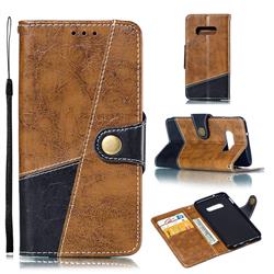 Retro Magnetic Stitching Wallet Flip Cover for Samsung Galaxy S10e (5.8 inch) - Brown