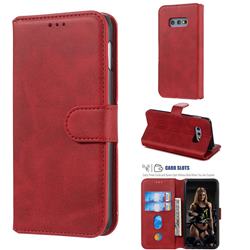 Retro Calf Matte Leather Wallet Phone Case for Samsung Galaxy S10e (5.8 inch) - Red