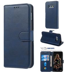 Retro Calf Matte Leather Wallet Phone Case for Samsung Galaxy S10e (5.8 inch) - Blue