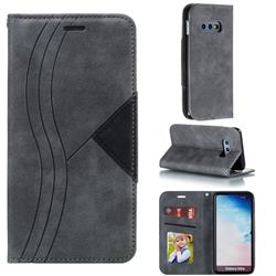 Retro S Streak Magnetic Leather Wallet Phone Case for Samsung Galaxy S10e (5.8 inch) - Gray