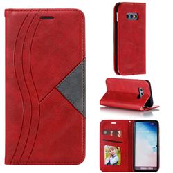 Retro S Streak Magnetic Leather Wallet Phone Case for Samsung Galaxy S10e (5.8 inch) - Red