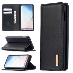 Binfen Color BF06 Luxury Classic Genuine Leather Detachable Magnet Holster Cover for Samsung Galaxy S10e (5.8 inch) - Black
