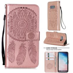 Embossing Dream Catcher Mandala Flower Leather Wallet Case for Samsung Galaxy S10e (5.8 inch) - Rose Gold