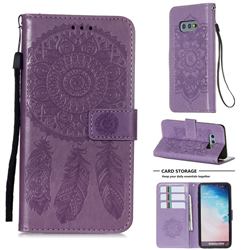 Embossing Dream Catcher Mandala Flower Leather Wallet Case for Samsung Galaxy S10e (5.8 inch) - Purple