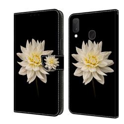 White Flower Crystal PU Leather Protective Wallet Case Cover for Samsung Galaxy S10e (5.8 inch)