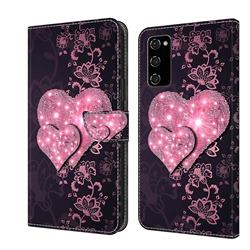 Lace Heart Crystal PU Leather Protective Wallet Case Cover for Samsung Galaxy S10e (5.8 inch)