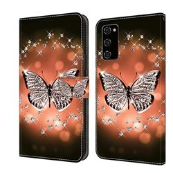 Crystal Butterfly Crystal PU Leather Protective Wallet Case Cover for Samsung Galaxy S10e (5.8 inch)