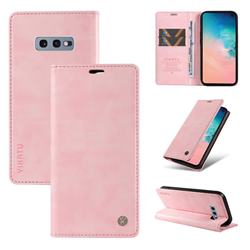 YIKATU Litchi Card Magnetic Automatic Suction Leather Flip Cover for Samsung Galaxy S10e (5.8 inch) - Pink