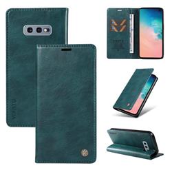 YIKATU Litchi Card Magnetic Automatic Suction Leather Flip Cover for Samsung Galaxy S10e (5.8 inch) - Dark Blue