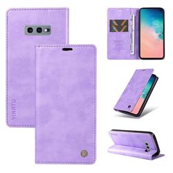 YIKATU Litchi Card Magnetic Automatic Suction Leather Flip Cover for Samsung Galaxy S10e (5.8 inch) - Purple