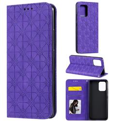 Intricate Embossing Four Leaf Clover Leather Wallet Case for Samsung Galaxy S10 Lite(6.7 inch) - Purple