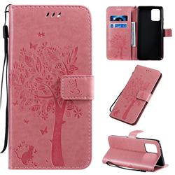 Embossing Butterfly Tree Leather Wallet Case for Samsung Galaxy S10 Lite(6.7 inch) - Pink