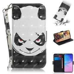 Angry Bear 3D Painted Leather Wallet Phone Case for Samsung Galaxy S10 Lite(6.7 inch)