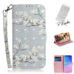 Magnolia Flower 3D Painted Leather Wallet Phone Case for Samsung Galaxy S10 Lite(6.7 inch)