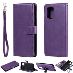 Retro Greek Detachable Magnetic PU Leather Wallet Phone Case for Samsung Galaxy S10 Lite(6.7 inch) - Purple