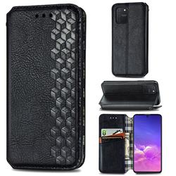 Ultra Slim Fashion Business Card Magnetic Automatic Suction Leather Flip Cover for Samsung Galaxy S10 Lite(6.7 inch) - Black