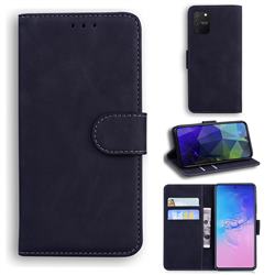 Retro Classic Skin Feel Leather Wallet Phone Case for Samsung Galaxy S10 Lite(6.7 inch) - Black