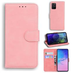 Retro Classic Skin Feel Leather Wallet Phone Case for Samsung Galaxy S10 Lite(6.7 inch) - Pink