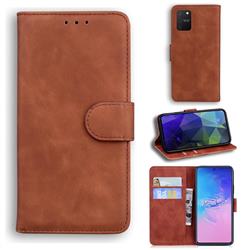 Retro Classic Skin Feel Leather Wallet Phone Case for Samsung Galaxy S10 Lite(6.7 inch) - Brown