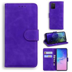 Retro Classic Skin Feel Leather Wallet Phone Case for Samsung Galaxy S10 Lite(6.7 inch) - Purple