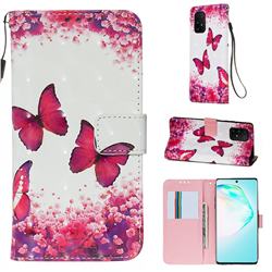 Rose Butterfly 3D Painted Leather Wallet Case for Samsung Galaxy S10 Lite(6.7 inch)