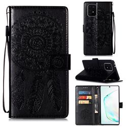 Embossing Dream Catcher Mandala Flower Leather Wallet Case for Samsung Galaxy S10 Lite(6.7 inch) - Black