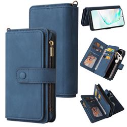 Luxury Multi-functional Zipper Wallet Leather Phone Case Cover for Samsung Galaxy S10 Lite(6.7 inch) - Blue