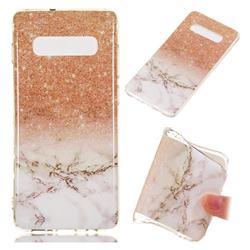 Glittering Rose Gold Soft TPU Marble Pattern Case for Samsung Galaxy S10 Plus(6.4 inch)