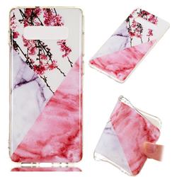Pink Plum Soft TPU Marble Pattern Case for Samsung Galaxy S10 Plus(6.4 inch)