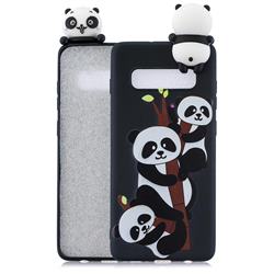 Ascended Panda Soft 3D Climbing Doll Soft Case for Samsung Galaxy S10 Plus(6.4 inch)
