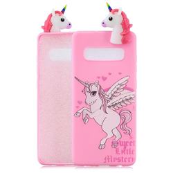 Wings Unicorn Soft 3D Climbing Doll Soft Case for Samsung Galaxy S10 Plus(6.4 inch)