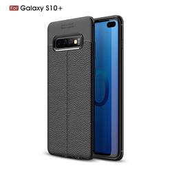 Luxury Auto Focus Litchi Texture Silicone TPU Back Cover for Samsung Galaxy S10 Plus(6.4 inch) - Black