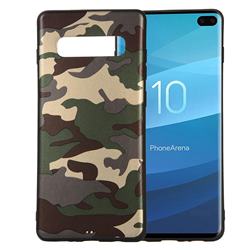 Camouflage Soft TPU Back Cover for Samsung Galaxy S10 Plus(6.4 inch) - Gold Green