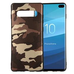 Camouflage Soft TPU Back Cover for Samsung Galaxy S10 Plus(6.4 inch) - Gold Coffee