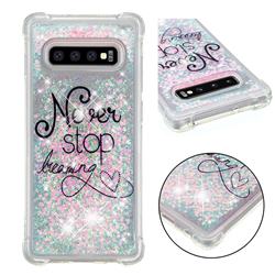 Never Stop Dreaming Dynamic Liquid Glitter Sand Quicksand Star TPU Case for Samsung Galaxy S10 Plus(6.4 inch)