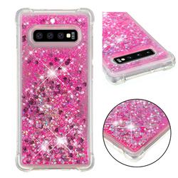 Dynamic Liquid Glitter Sand Quicksand TPU Case for Samsung Galaxy S10 Plus(6.4 inch) - Pink Love Heart